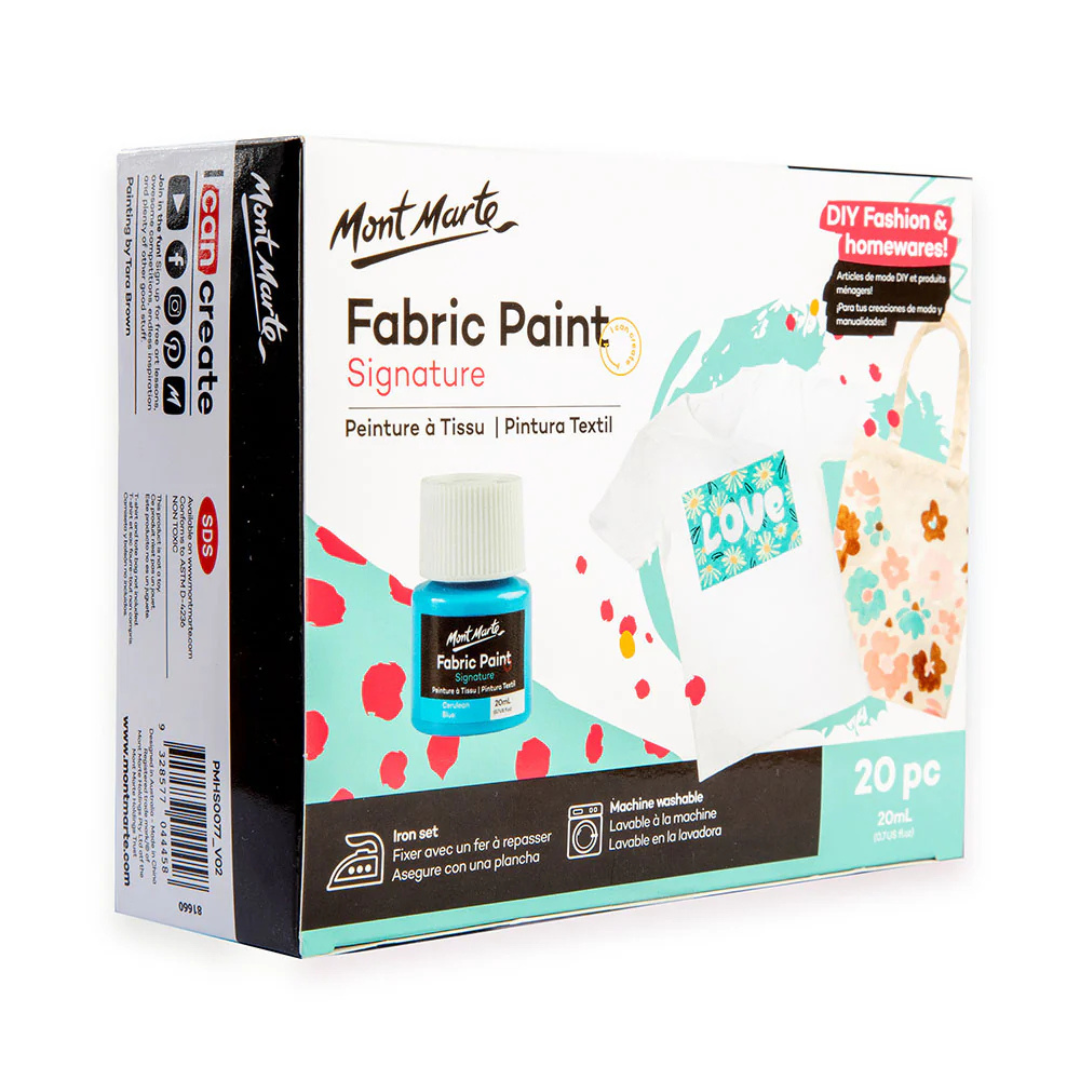 Mont Marte Fabric Paint Signature 20pc x 20ml