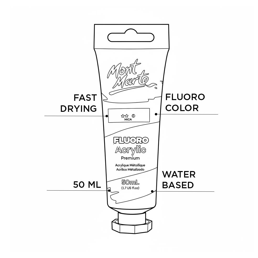 Mont Marte Fluoro Acrylic Paint