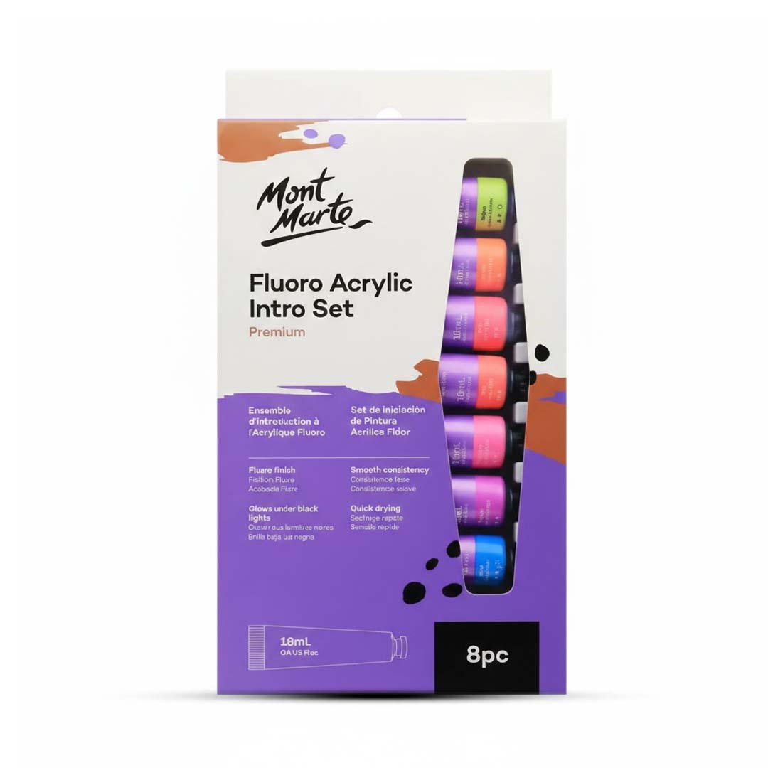 Mont Marte Fluoro Acrylic Paint Intro Set