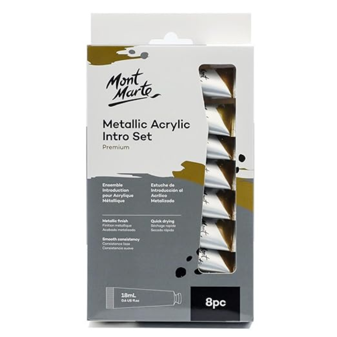 Mont Marte Metallic Acrylic Intro Set 8pc