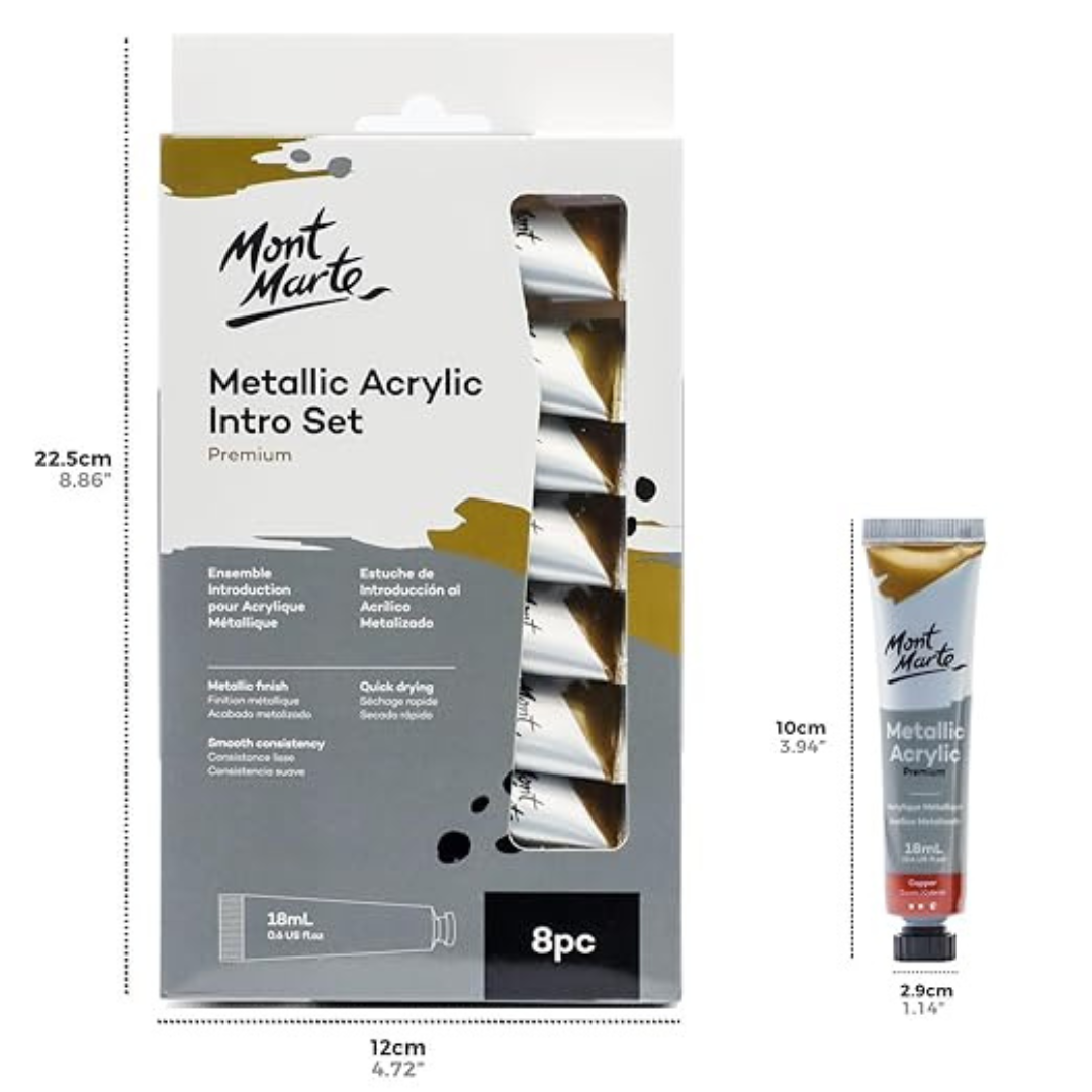 Mont Marte Metallic Acrylic Intro Set 8pc