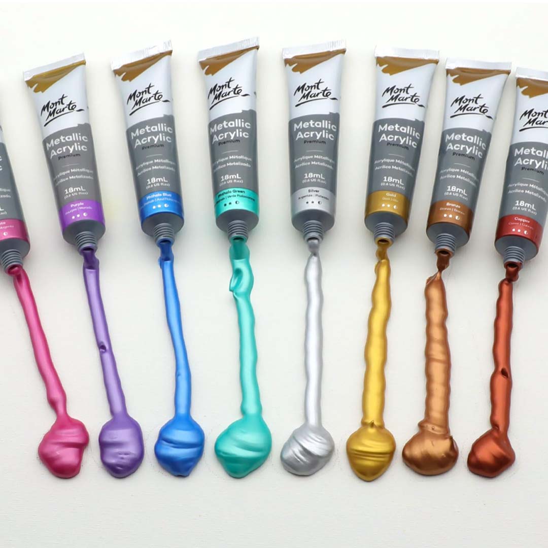 Mont Marte 36ml Metallic Acrylic Paint Set