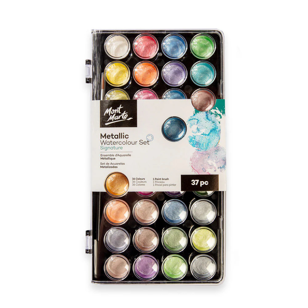 Mont Marte Metallic Watercolour Cake Set Signature 37pc