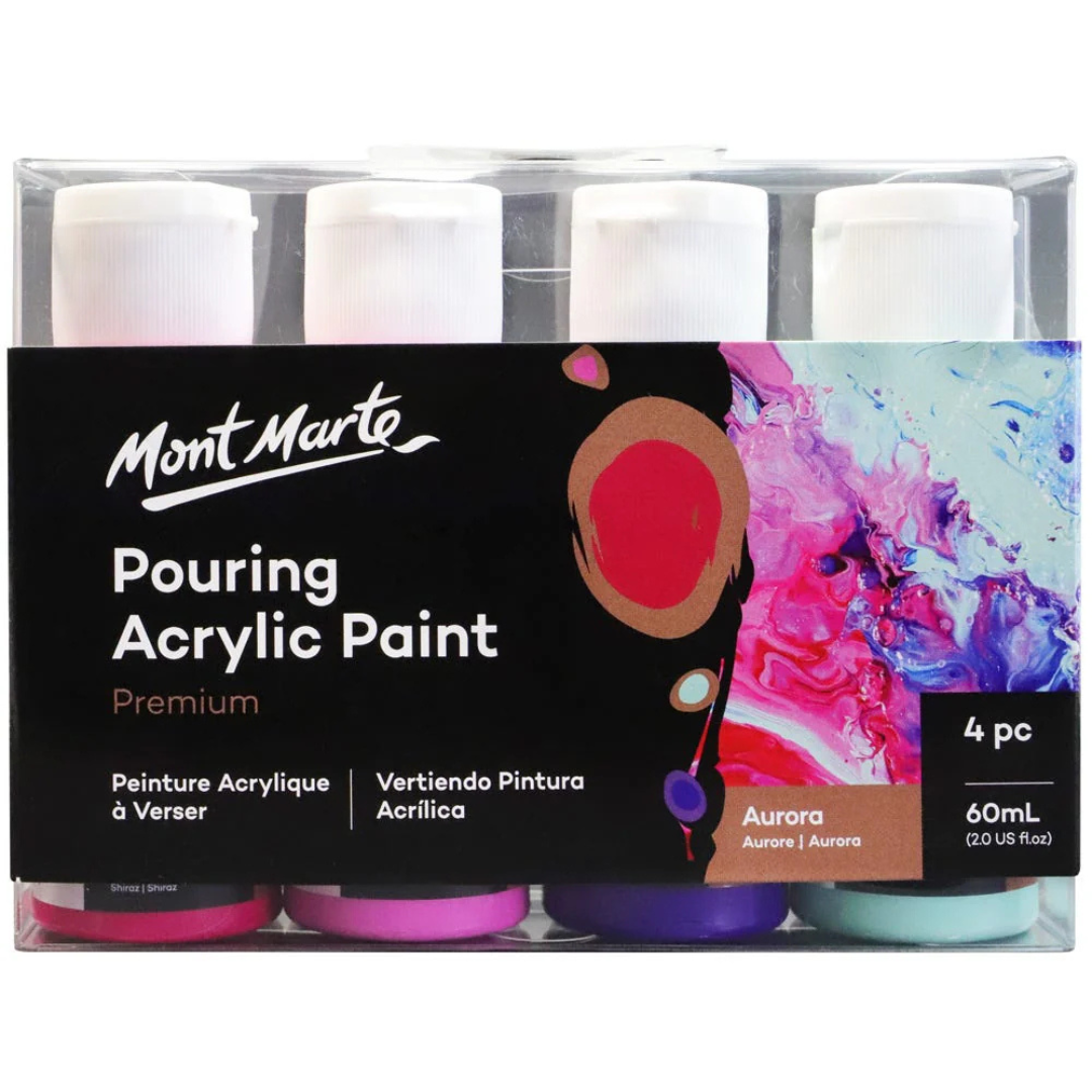 Mont Marte Pouring Acrylic Paint Set Premium 4pc x 60ml