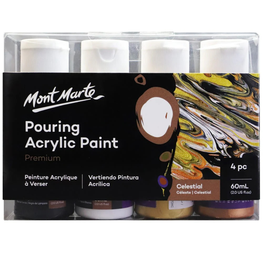 Mont Marte Pouring Acrylic Paint Set Premium 4pc x 60ml