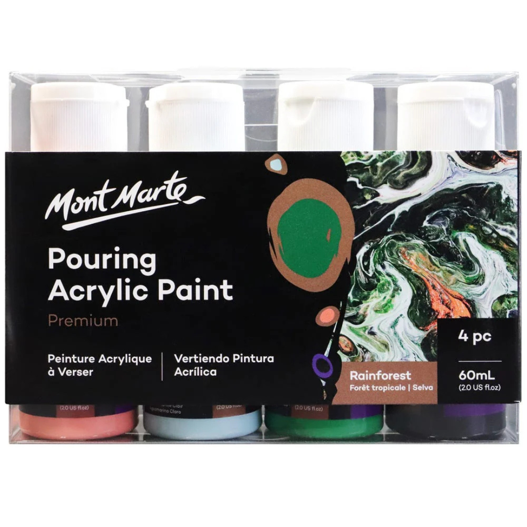 Mont Marte Pouring Acrylic Paint Set Premium 4pc x 60ml