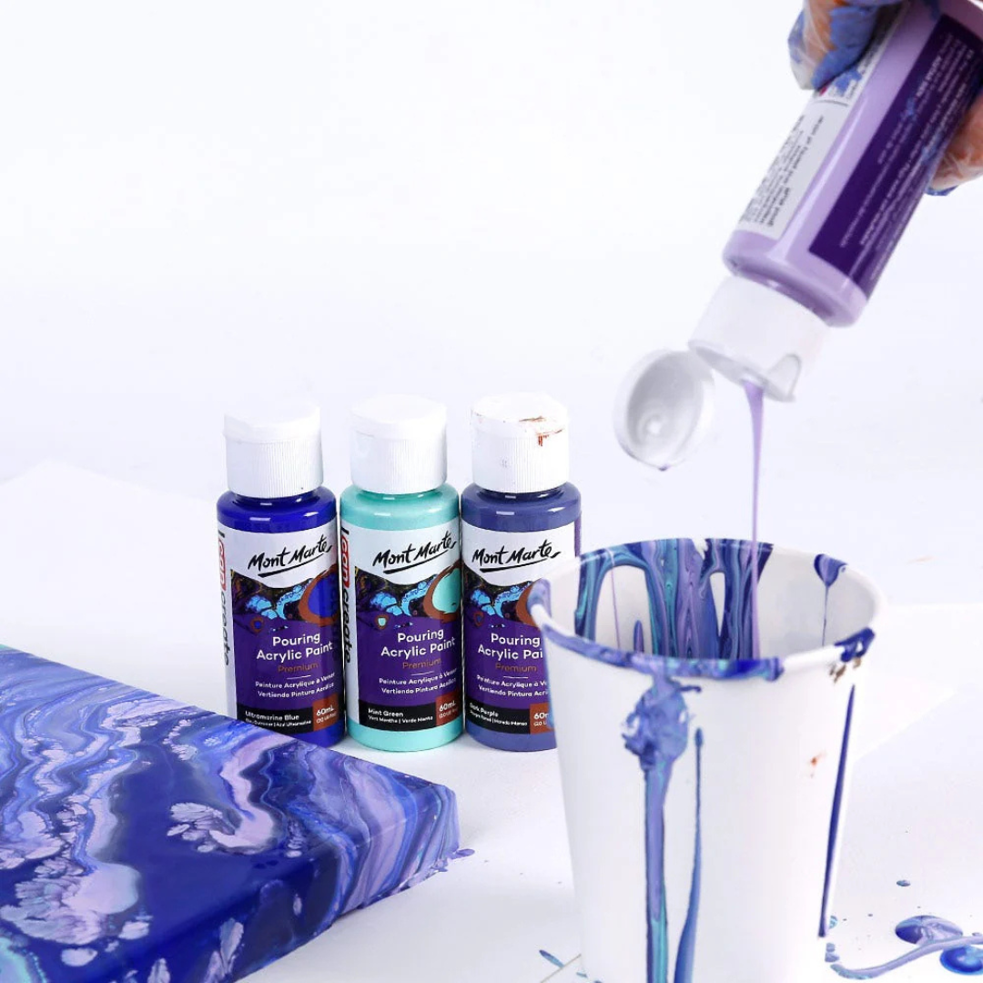 Mont Marte Pouring Acrylic Paint Set Premium 4pc x 60ml