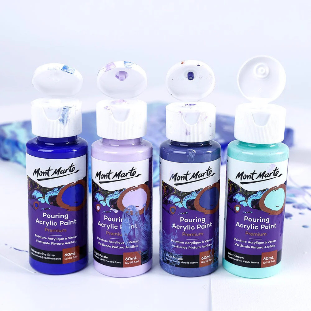 Mont Marte Pouring Acrylic Paint Set Premium 4pc x 60ml