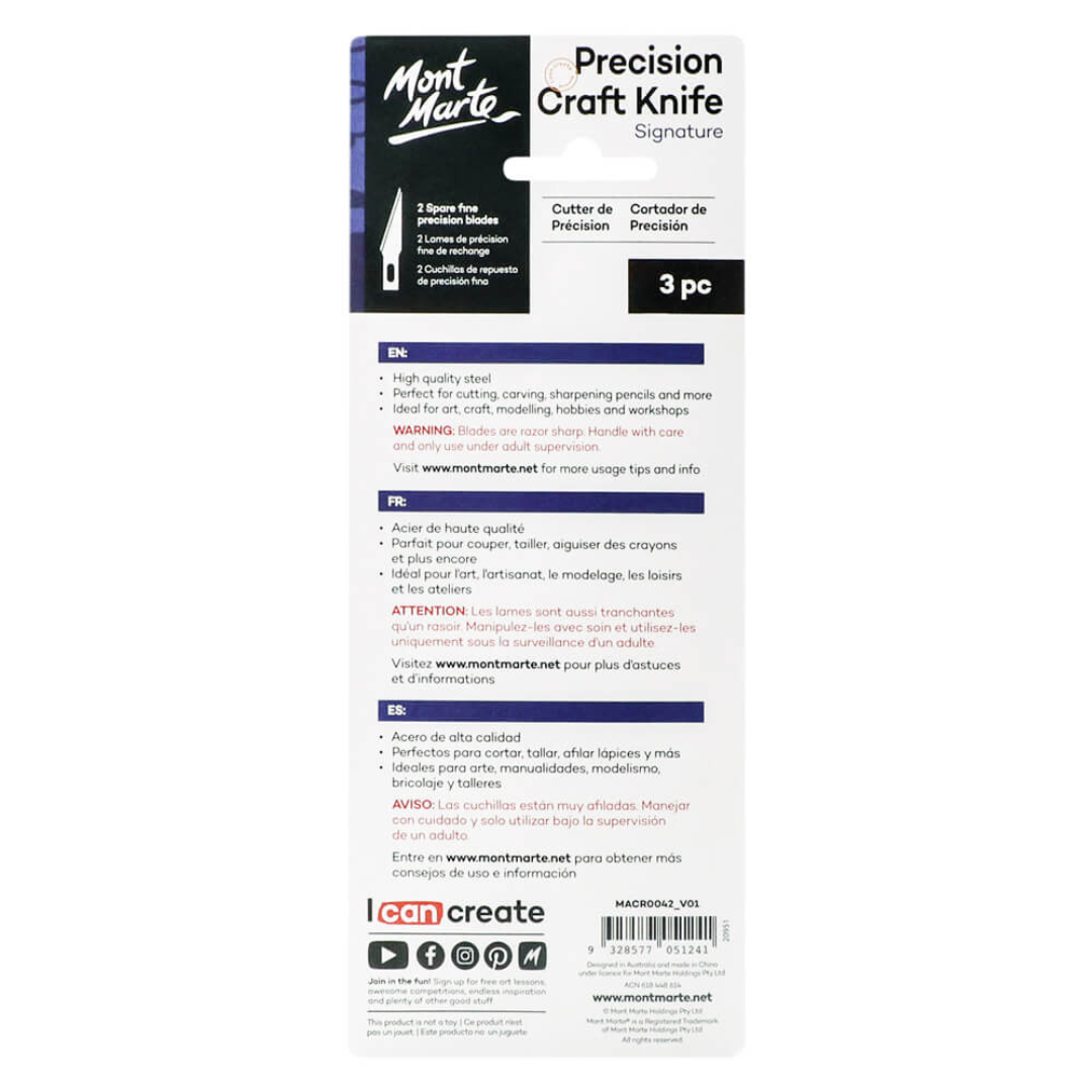 Mont Marte Precision Craft Knife Signature 3pc