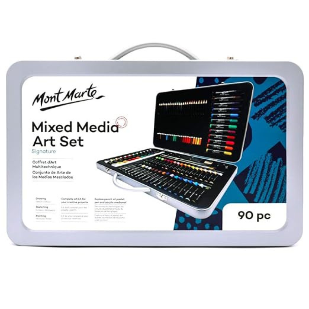 Mont Marte Studio Essentials Mixed Media Art Set,90 Pieces, Multicolor