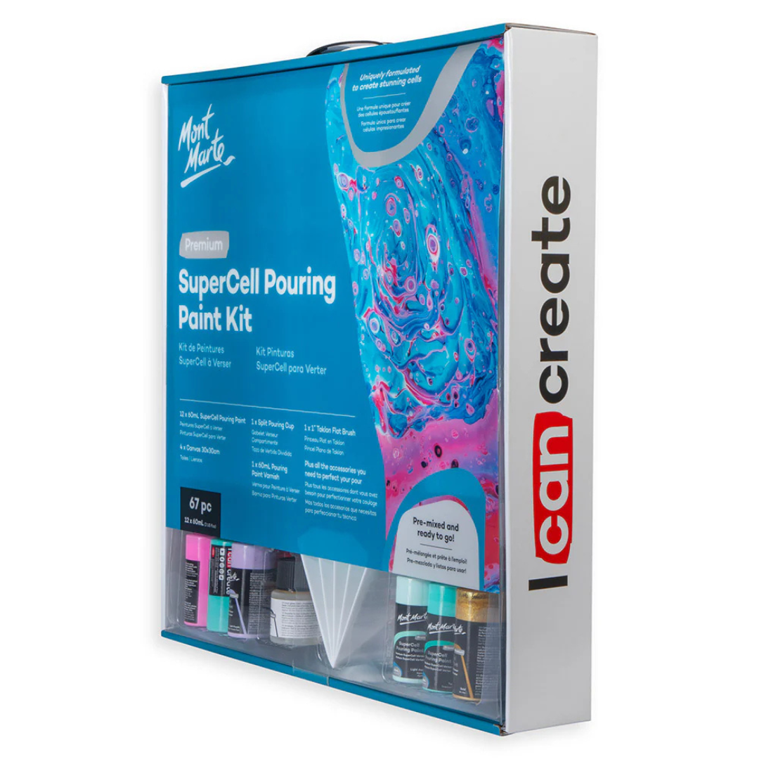 Mont Marte SuperCell Pouring Paint Kit 67pc