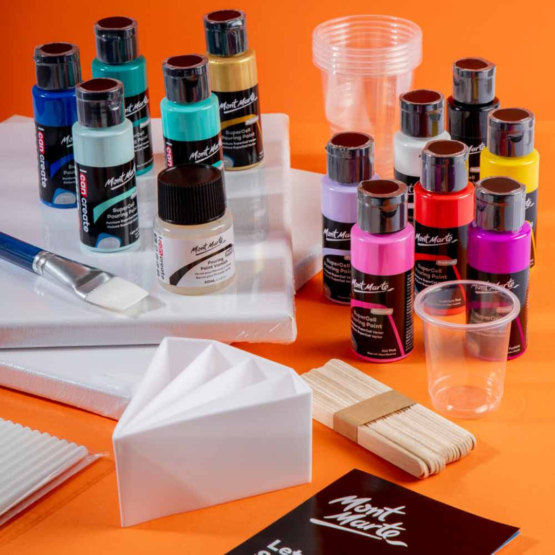 Mont Marte SuperCell Pouring Paint Kit 67pc