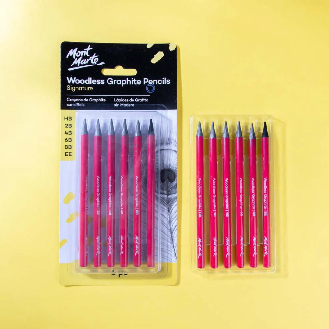 Mont Marte Woodless Graphite Pencils Signature 6pc