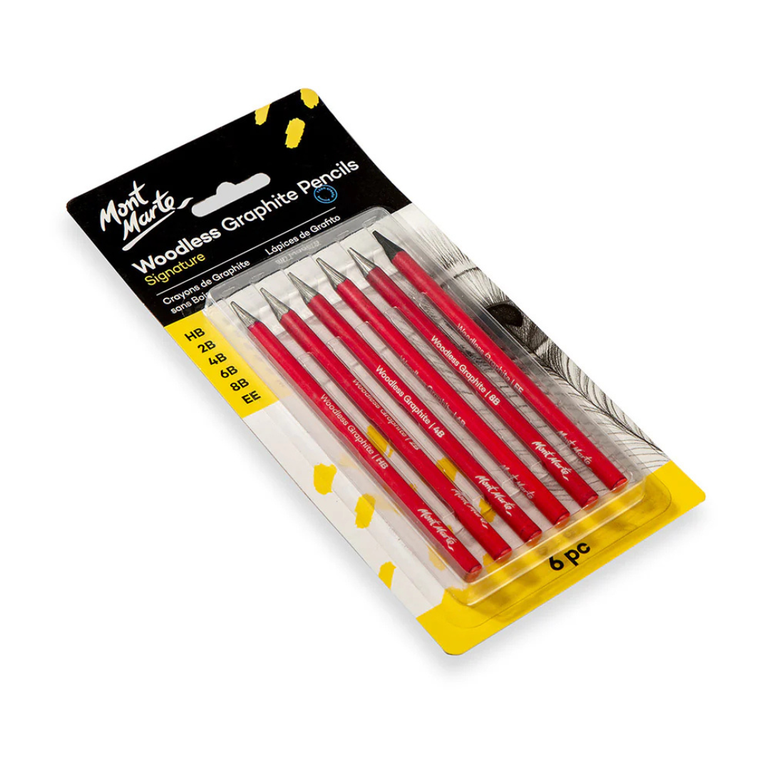 Mont Marte Woodless Graphite Pencils Signature 6pc