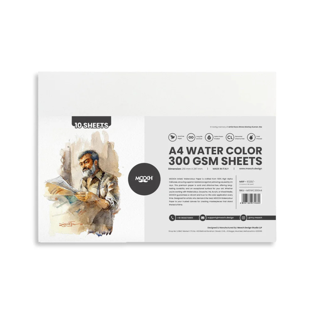 Mooch Artist Watercolor Sheets - Pack of 10