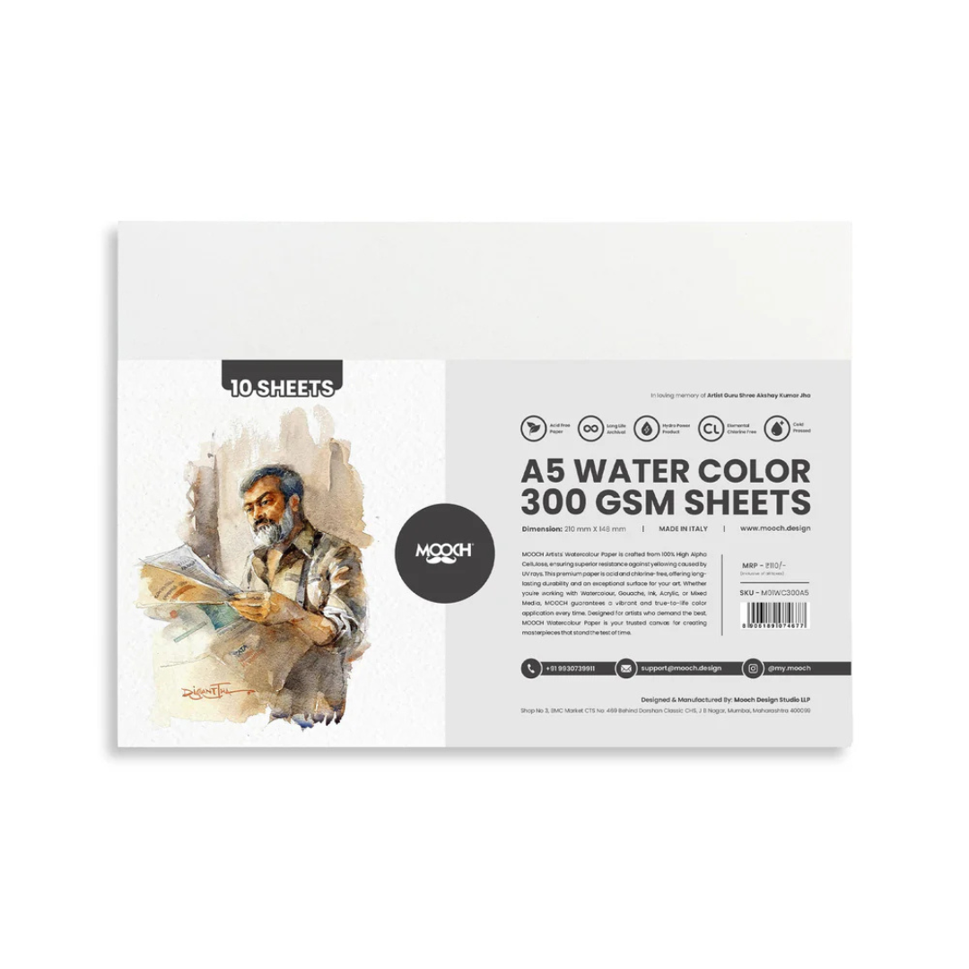 Mooch Artist Watercolor Sheets - Pack of 10