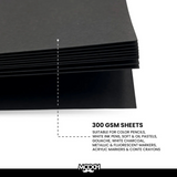 Mooch Card Stock Nero Unicolor Sheets  (BLACK) - A4 (Pack of 10)