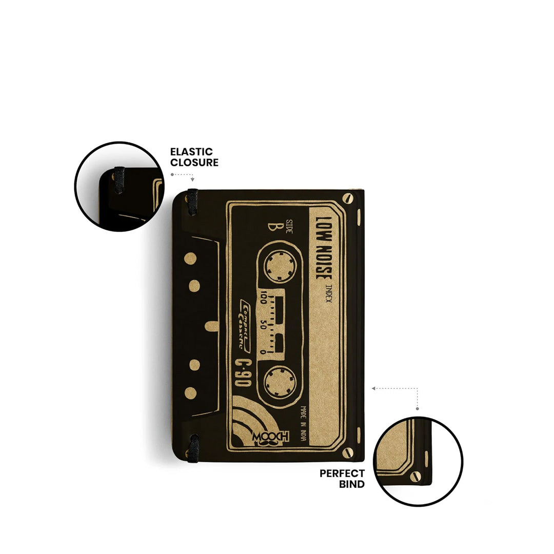 Mooch Cassette Diary A6 Plain Notebook