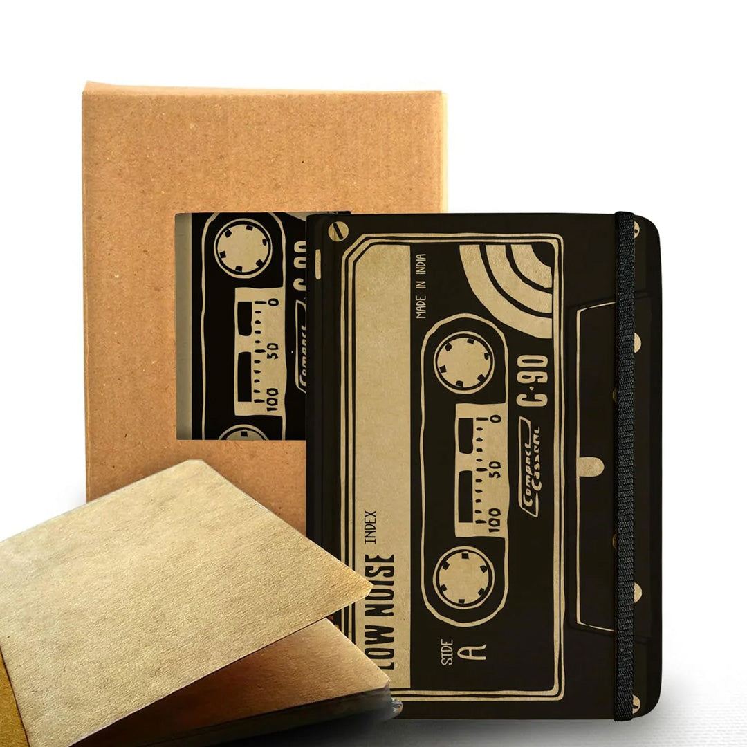 Mooch Cassette Diary A6 Plain Notebook