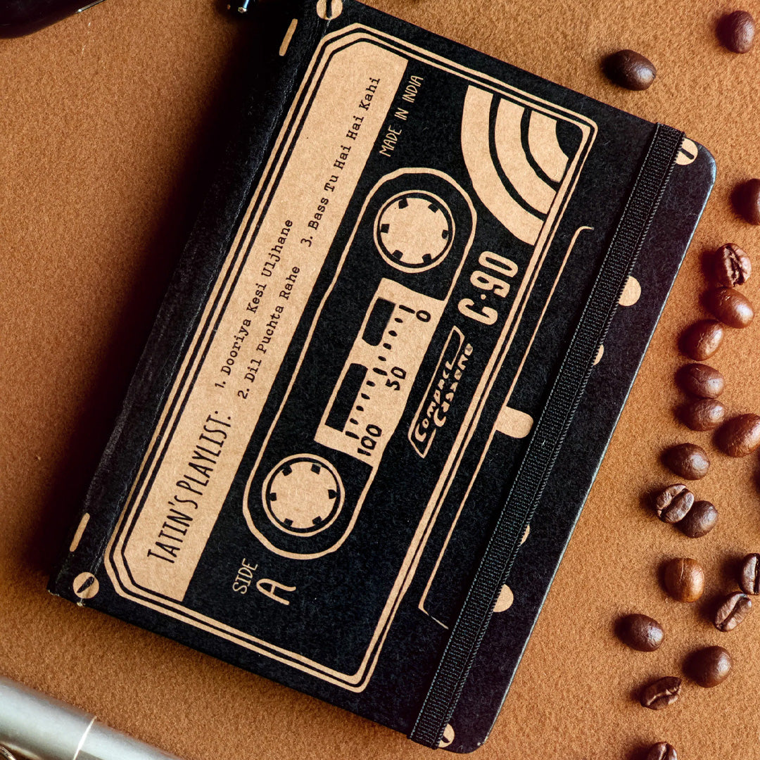 Mooch Cassette Diary A6 Plain Notebook
