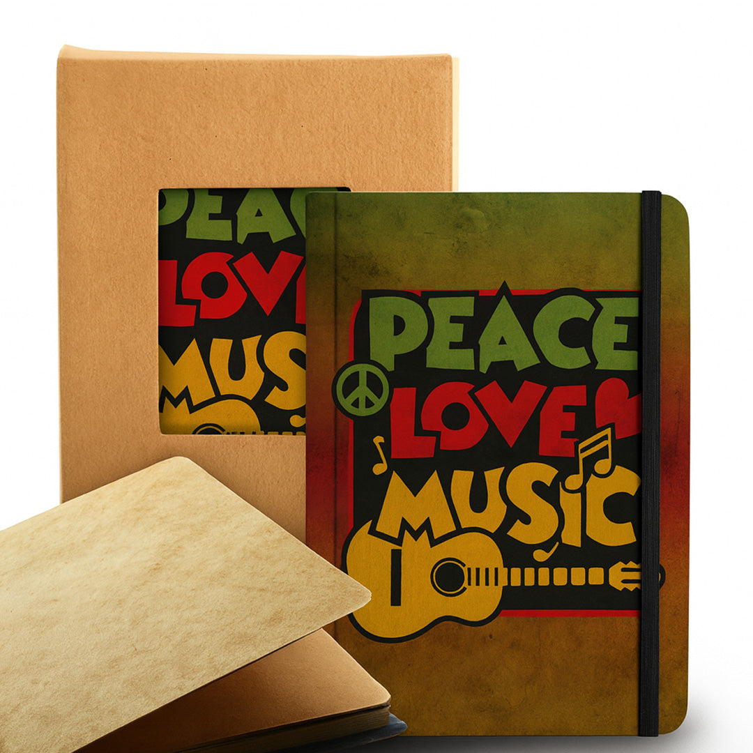 Mooch Peace Love A6 Plain Notebook