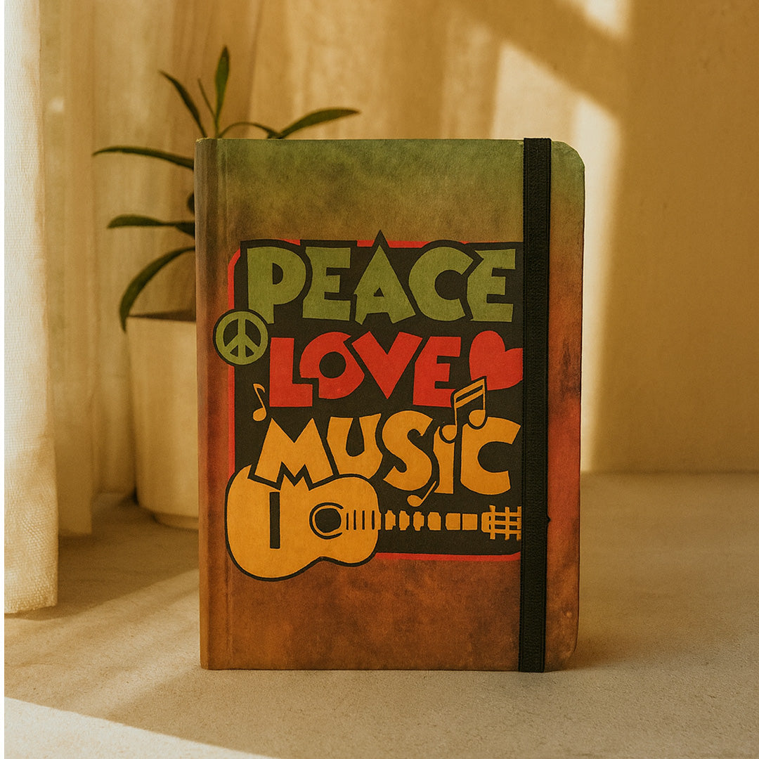 Mooch Peace Love A6 Plain Notebook
