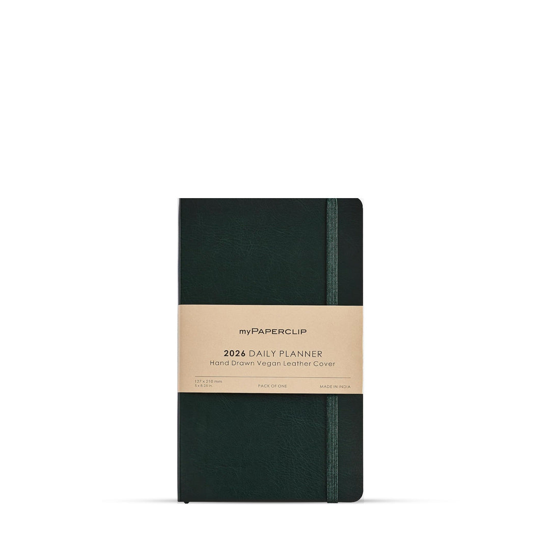 Mypaperclip 2026 Leather Cover Daily Planner