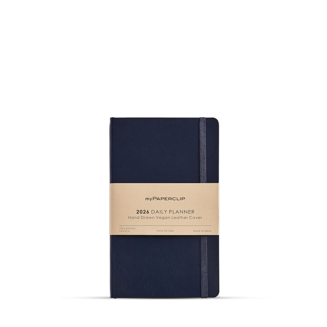 Mypaperclip 2026 Leather Cover Daily Planner