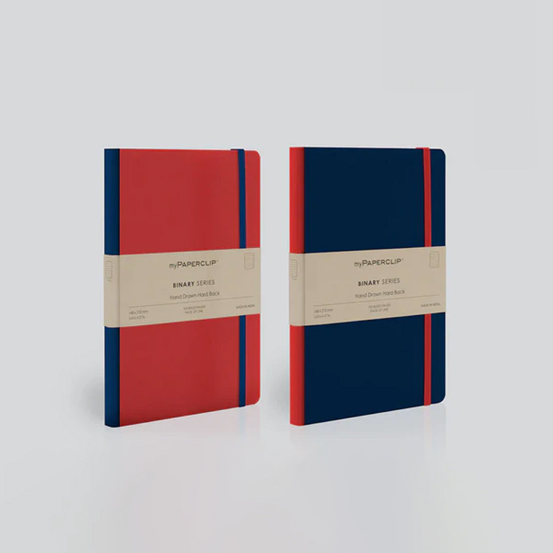 myPaperclip Binary Series Hand Drawn Hardback A5 Plain Notebook