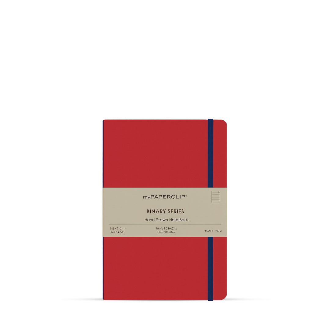 myPaperclip Binary Series Hand Drawn Hardback A5 Plain Notebook