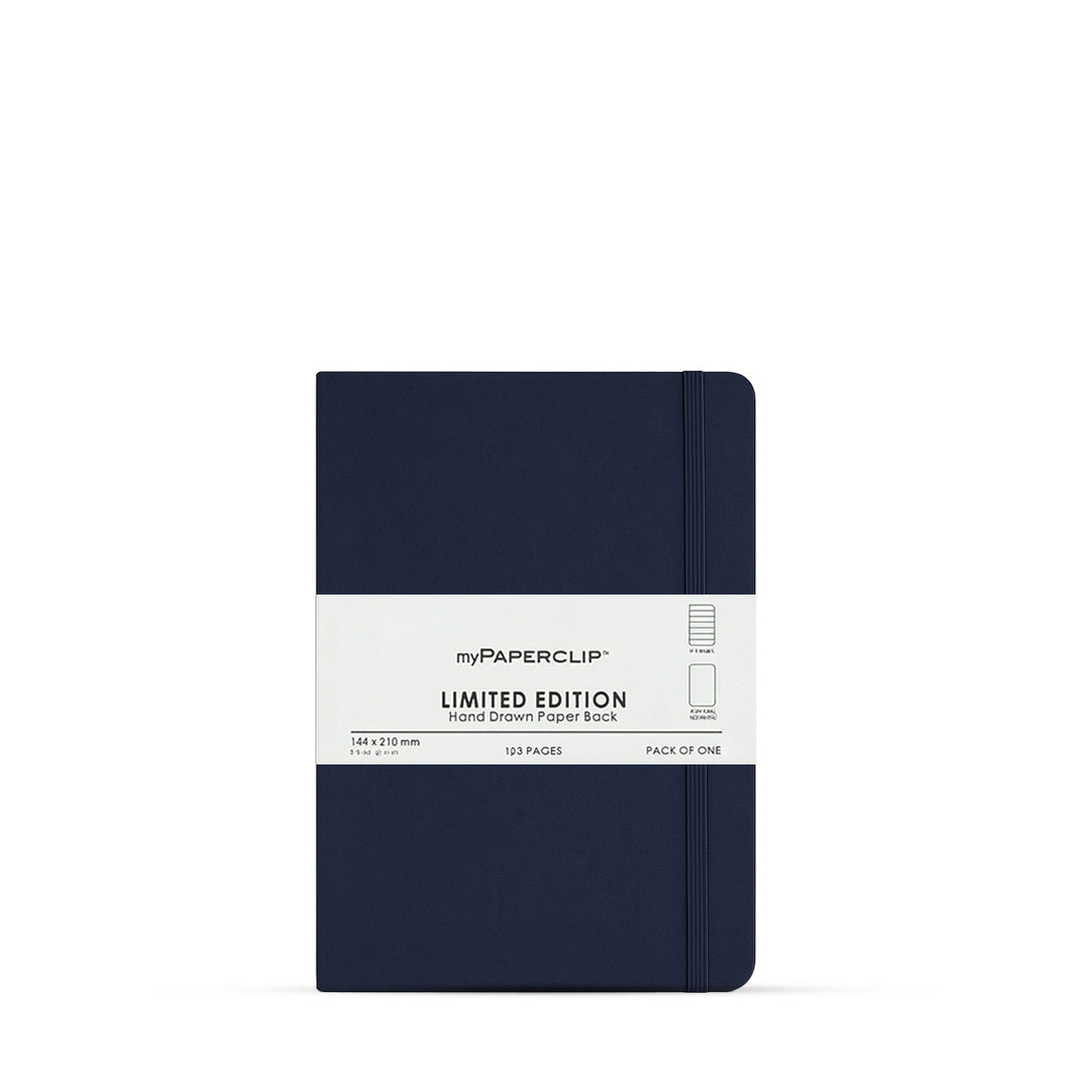 MyPaperclip Limited Edition Hand Drawn Paper Back A5 Ruled Notebook