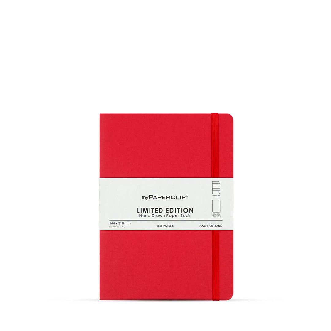 MyPaperclip Limited Edition Hand Drawn Paper Back A5 Ruled Notebook