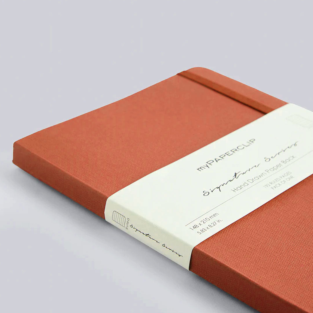 myPaperclip Signature Series Hand-drawn PU Back A5 Plain Notebook