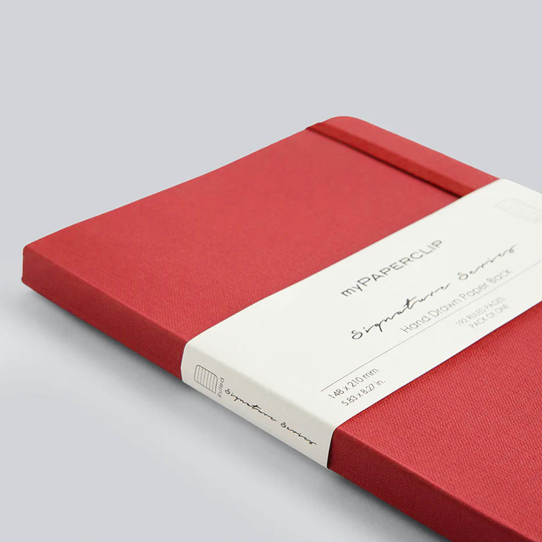 myPaperclip Signature Series Hand-drawn PU Back A5 Plain Notebook