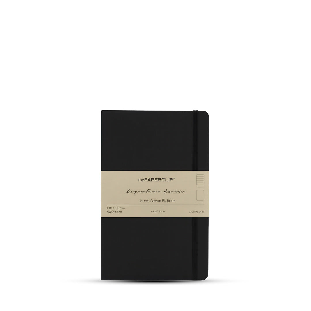 myPaperclip Signature Series PU Back A5 Ruled Notebook