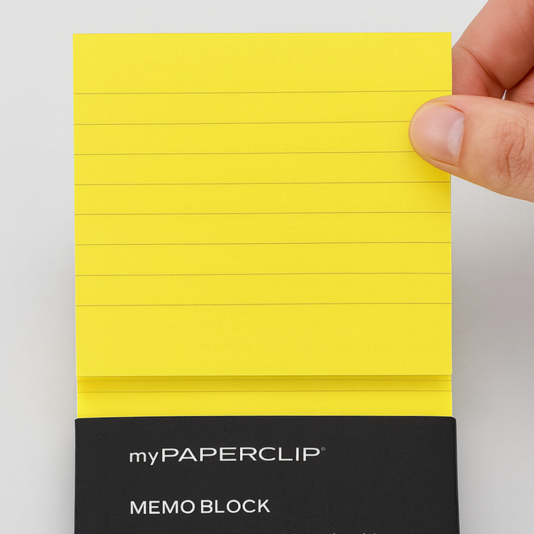 Mypaperclip Yellow Memo Block Top Glued