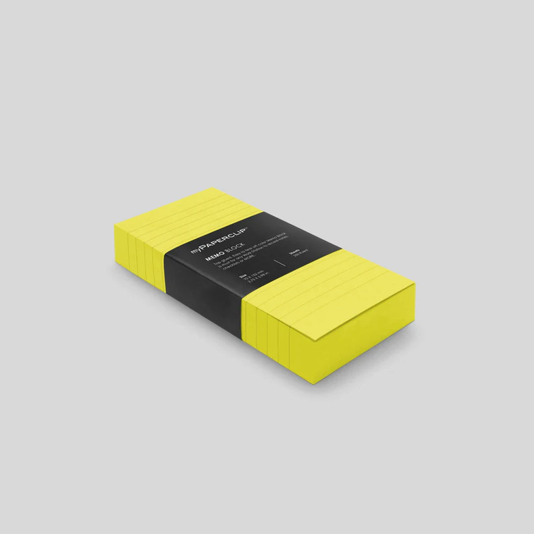 Mypaperclip Yellow Memo Block Top Glued