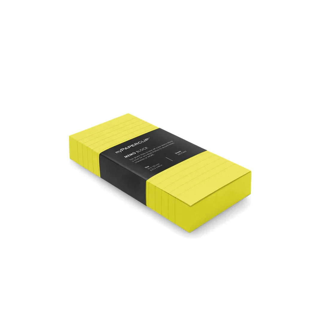 Mypaperclip Yellow Memo Block Top Glued