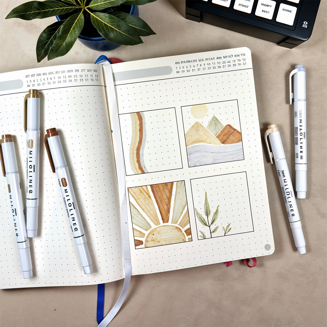Zebra Mildliner Dual-Tip Brush Pen Set x 5