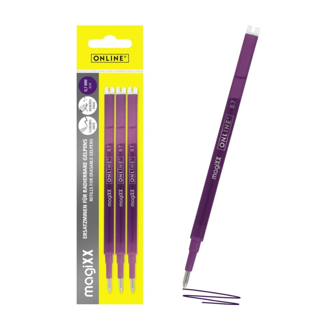 Online Magixx Erasable 0.7mm Gel Pen Refill Set