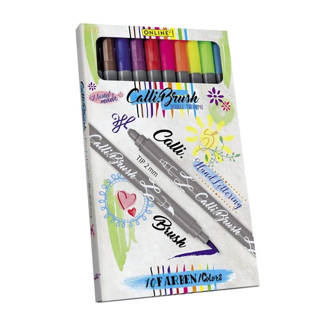 Online 19051 Double Tip Calligraphy Brush Pen Set