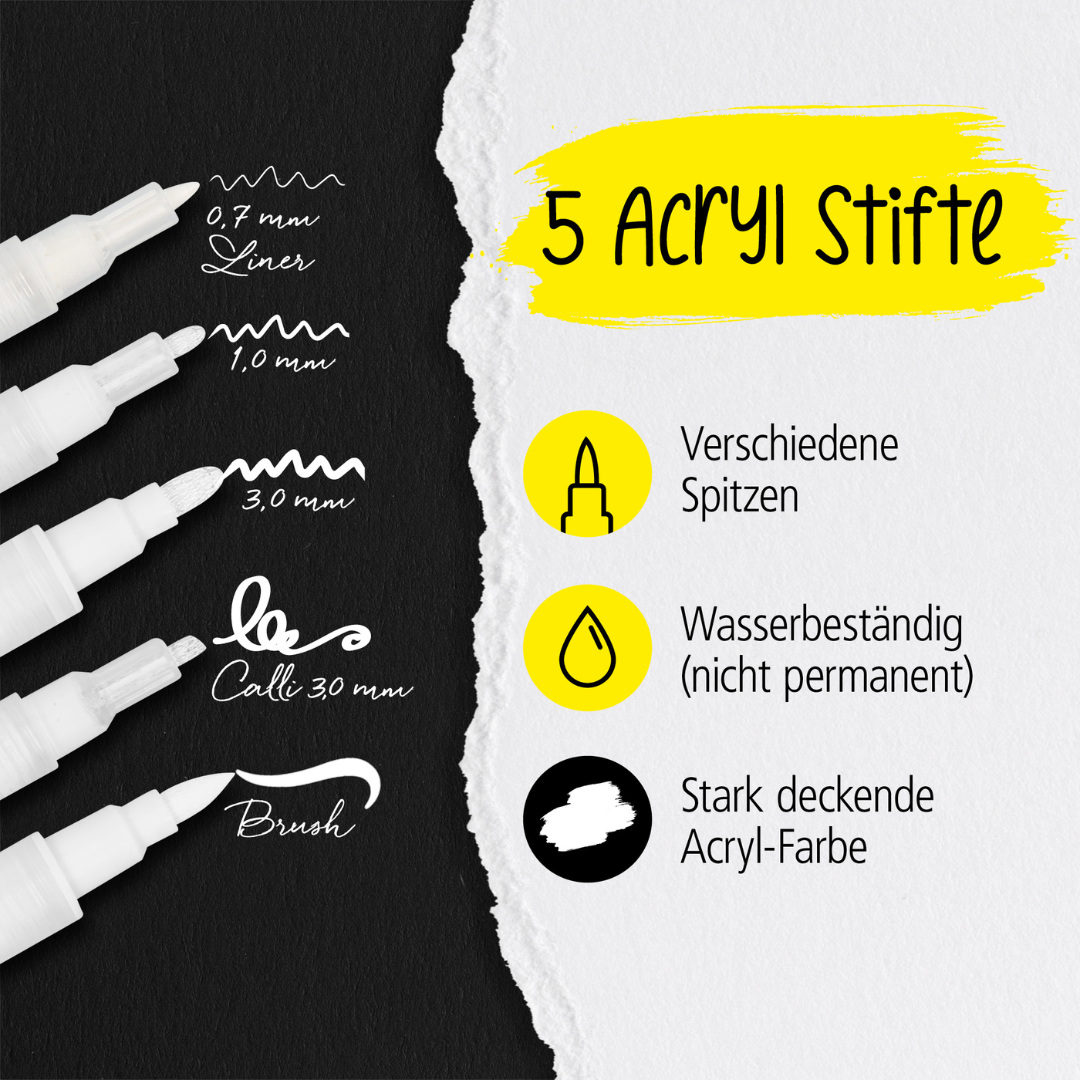Online White Lettering Markers Set