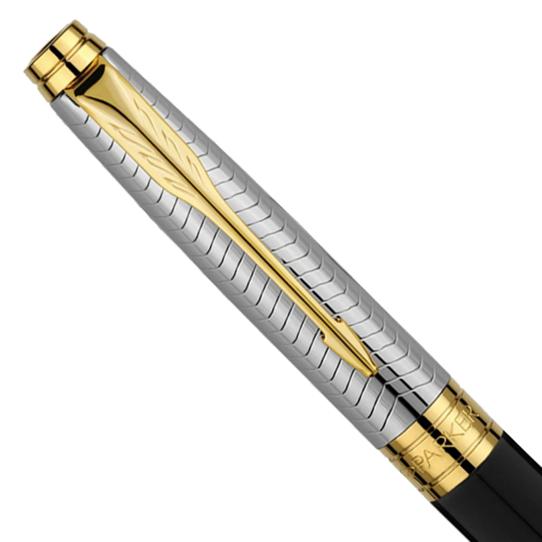 Parker Premium Aster Contemporary Black/Chrome GT Roller Ball Pen 9000037519