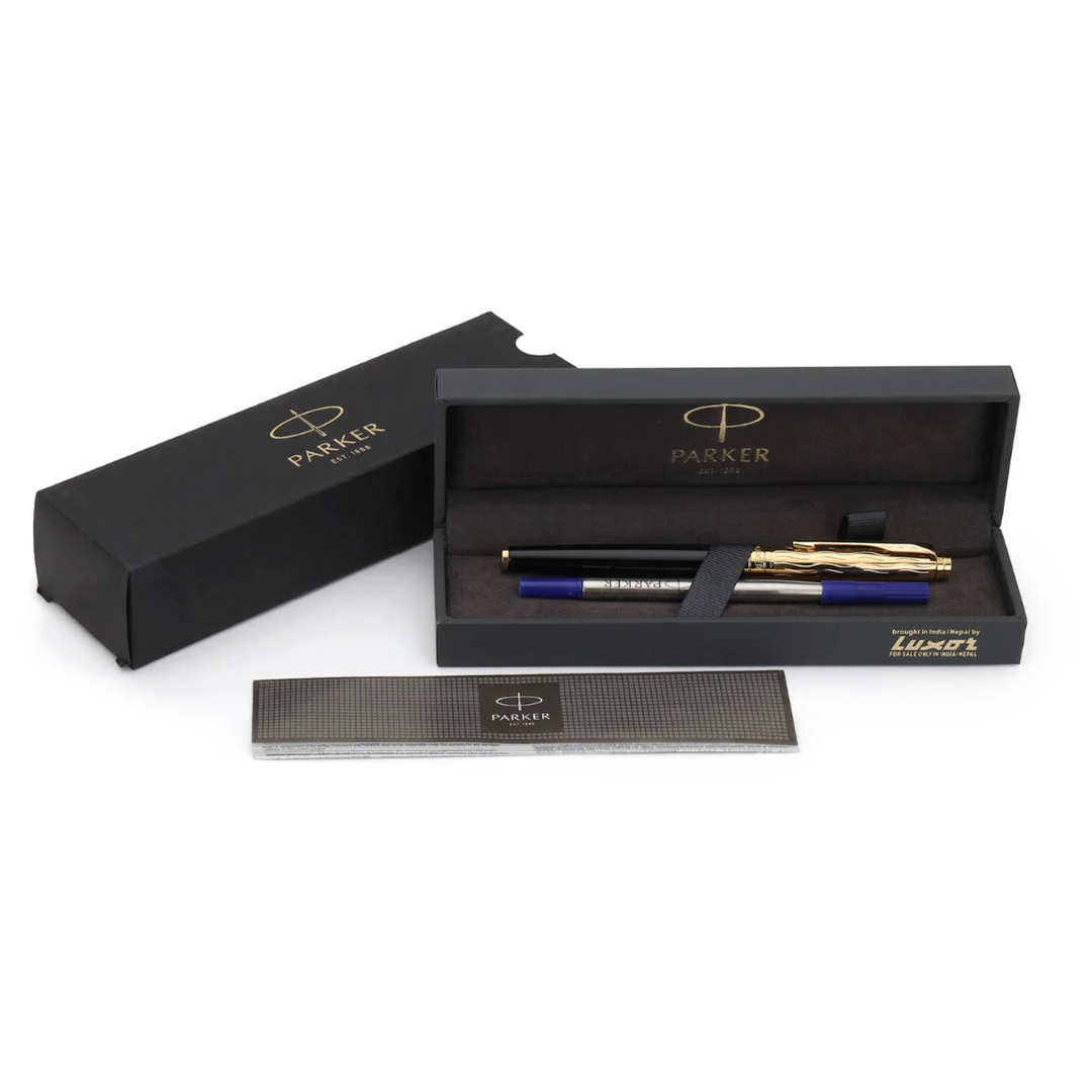 Parker Premium Aster Essential Black/Gold GT Roller Ball Pen 9000037513