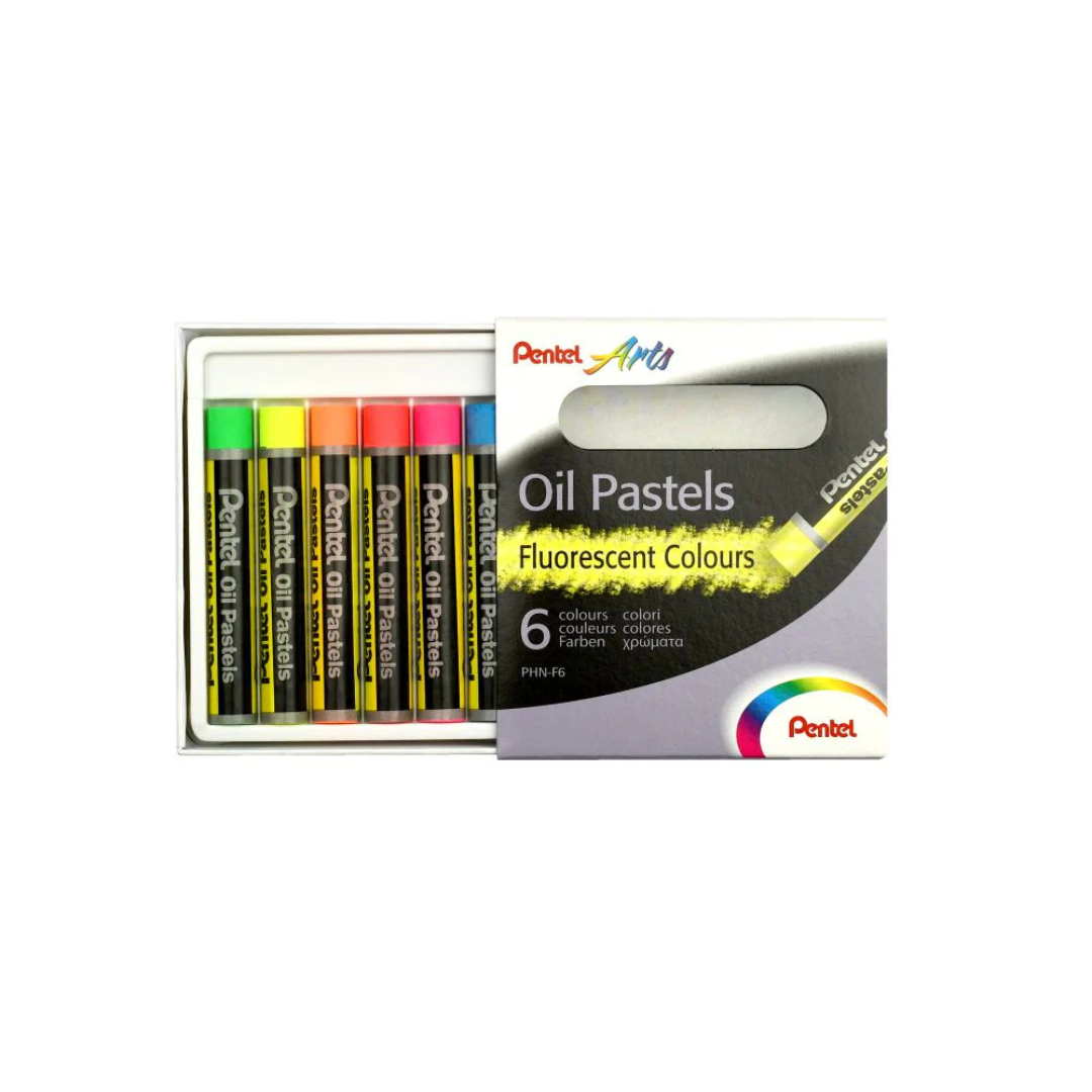 Pentel Oil Pastels Fluorescent Colours (Pack of 6)