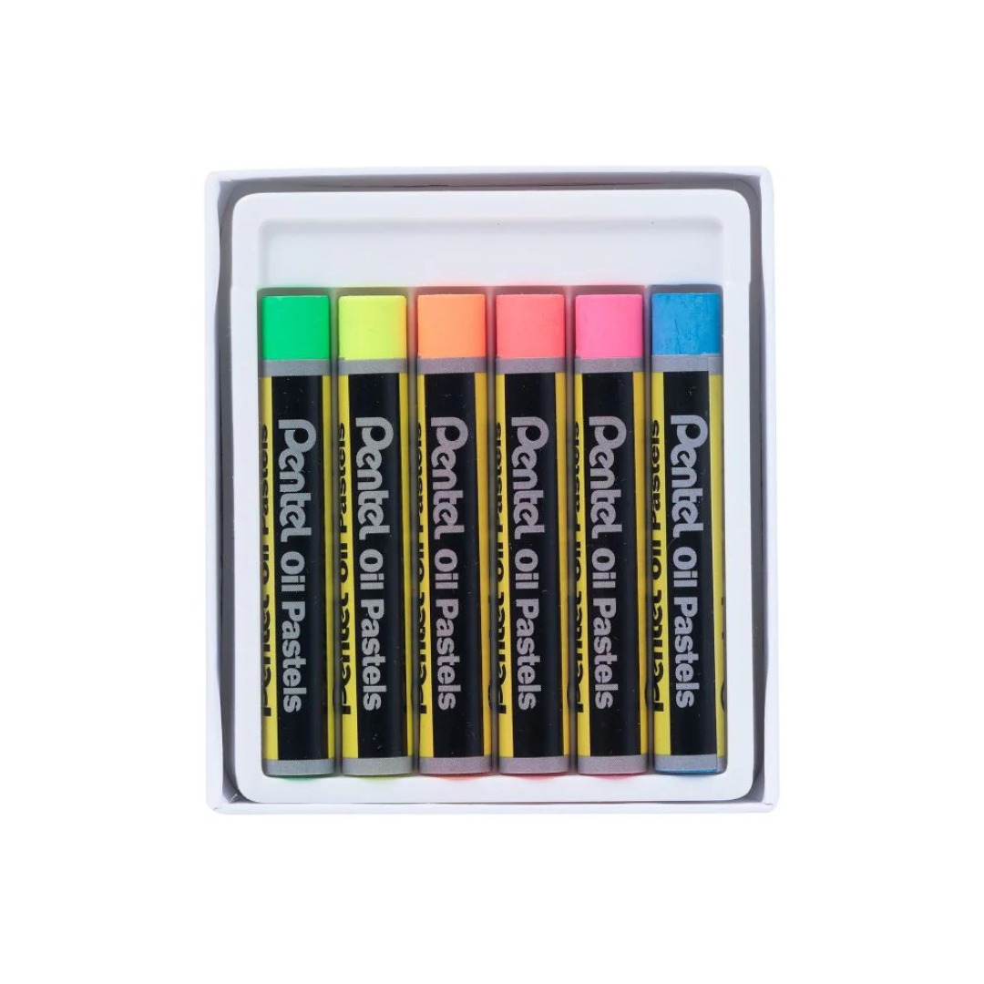 Pentel Oil Pastels Fluorescent Colours (Pack of 6)