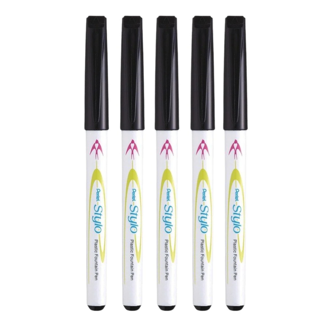 Pentel Stylo Plastic Fountain Pen- Pack of 5