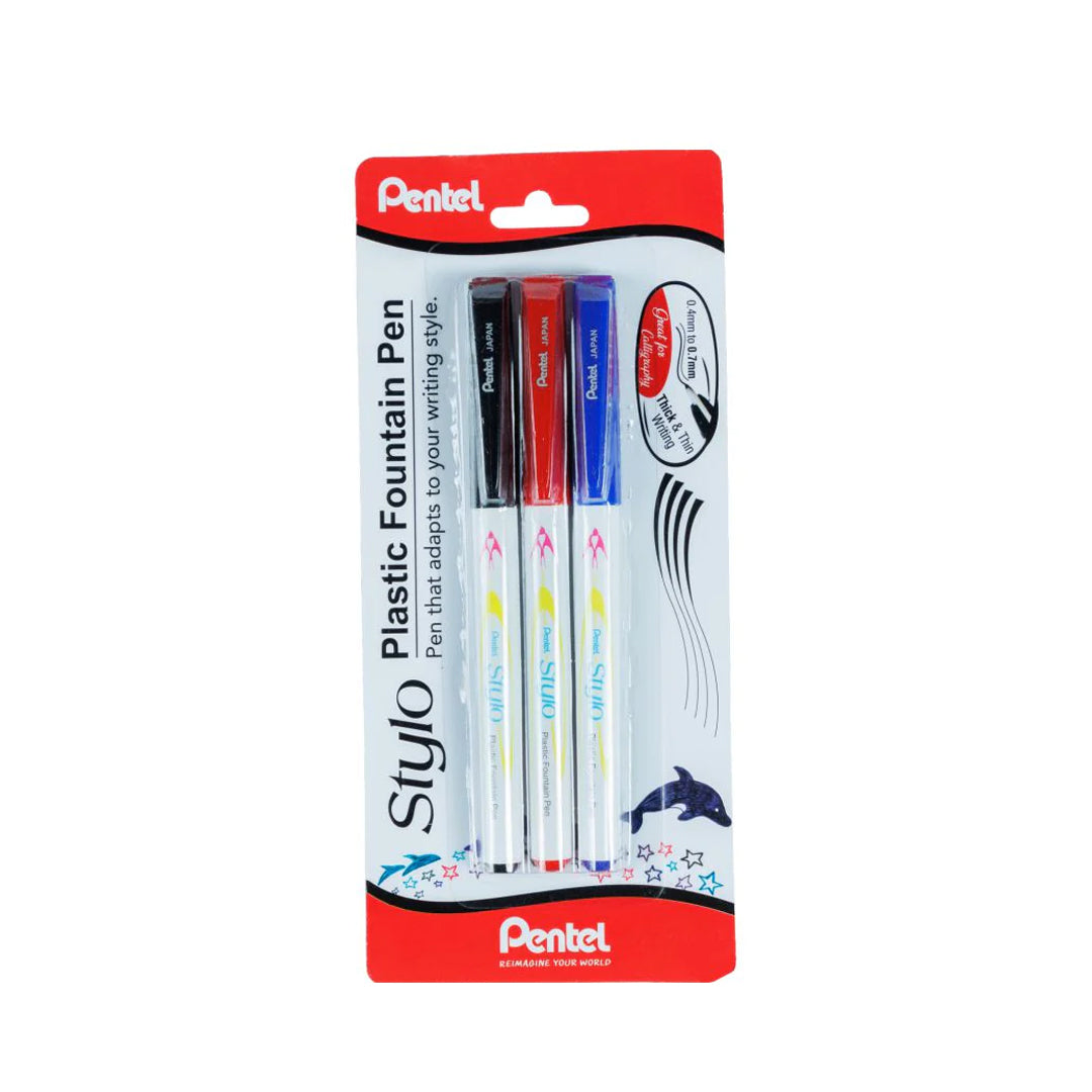 Pentel Stylo Plastic Fountain Pen Set