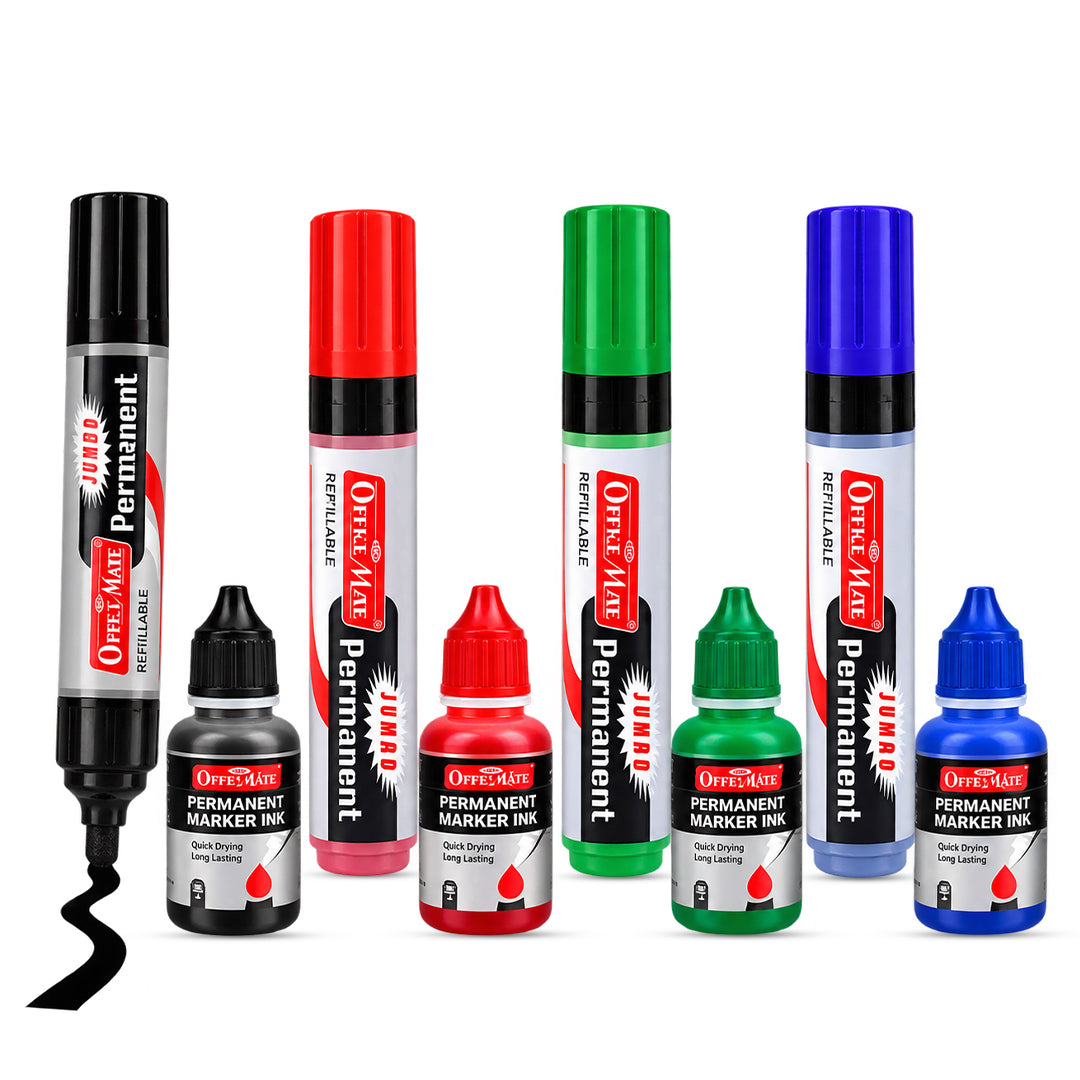 Soni Officemate Refillable Jambo Permanent Marker & Ink Set