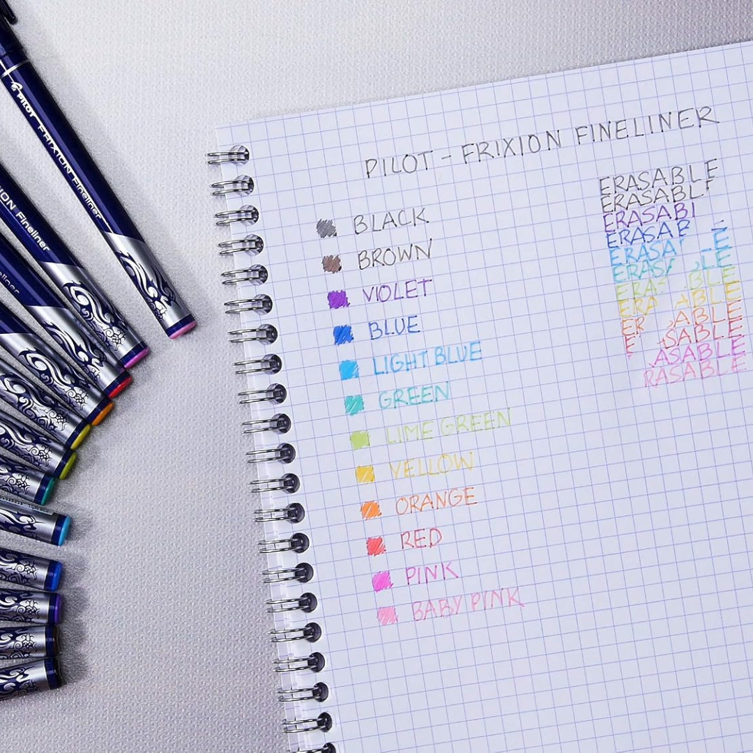 Pilot Frixion Fineliner Marker Pen Set